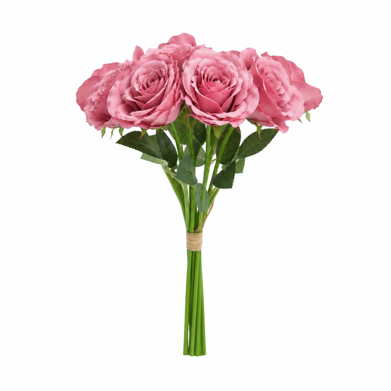 Artificial Silk Classic Rose Bouquet (Dusky Pink)