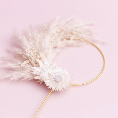 Dried Flower Ring (10cm) (White)