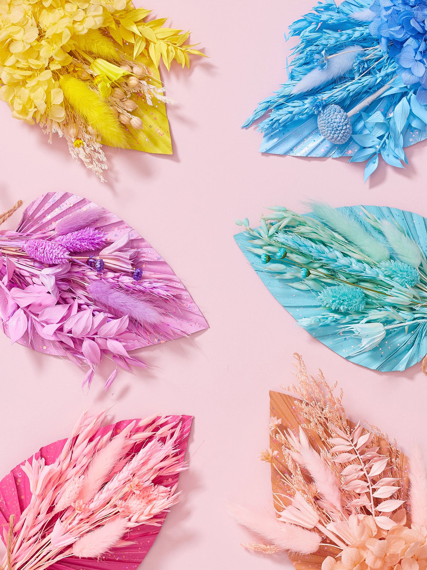 Dried Palm Spear Bouquet (Pastel Purple Glitter)