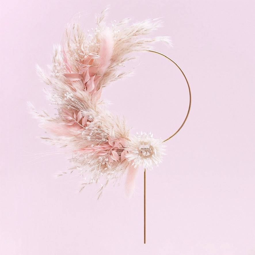 Dried Flower Ring (10cm) (Pink & White)