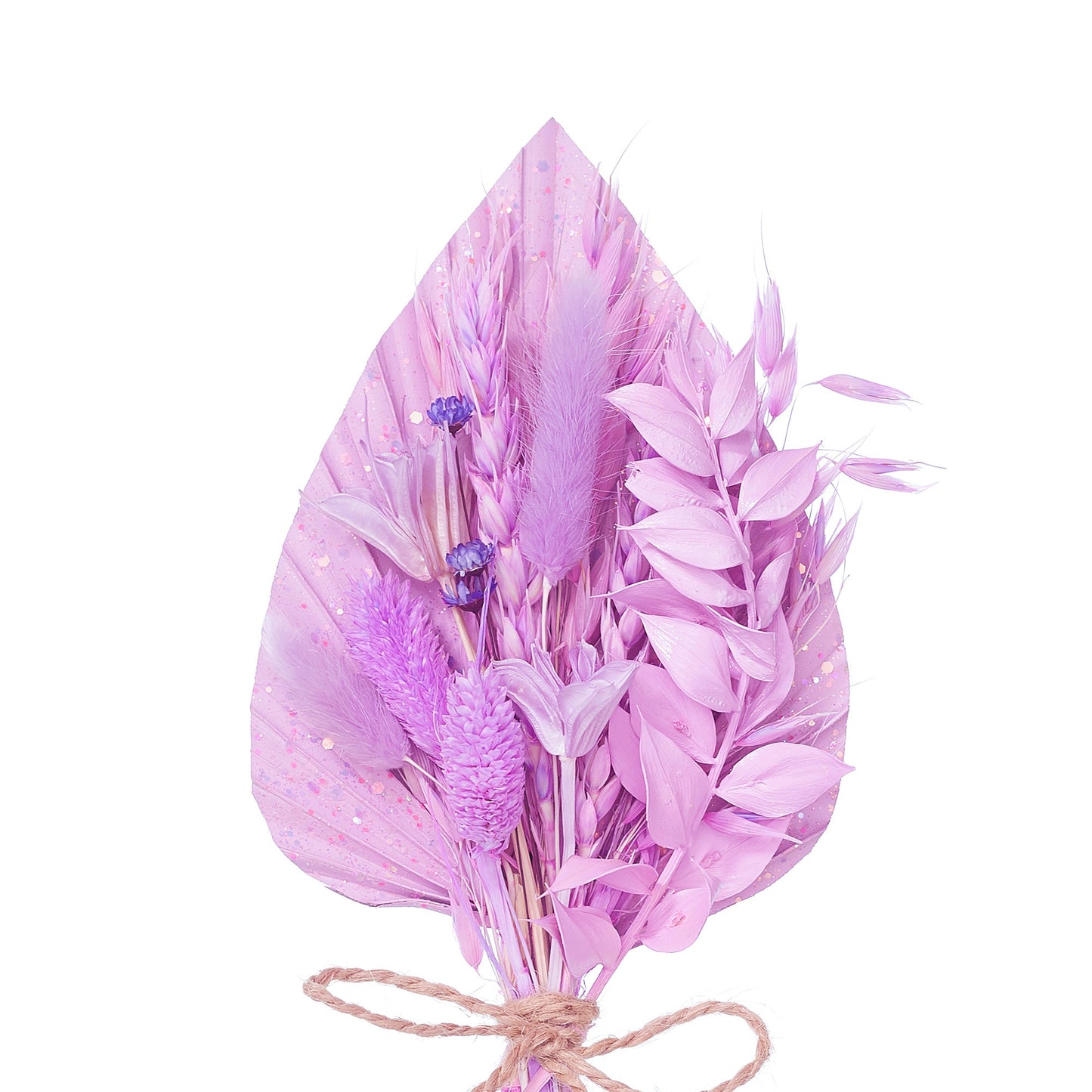 Dried Palm Spear Bouquet (Pastel Purple Glitter)