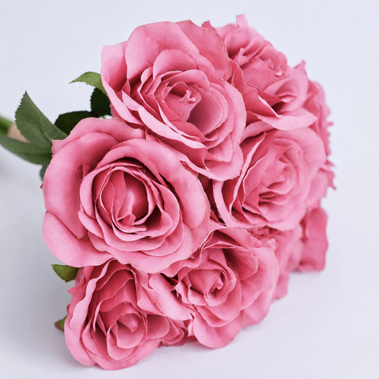 Artificial Silk Classic Rose Bouquet (Dusky Pink)