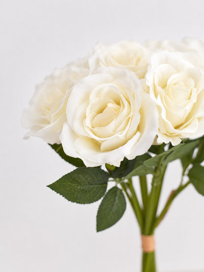 Artificial Silk Classic Rose Bouquet (Ivory)