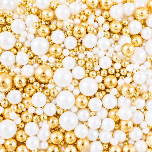 Magical Sprinkle Mixes - 100g  (Gold Gold & White Pearl Mix)