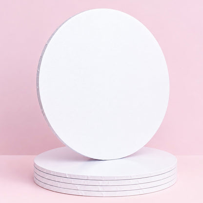 6mm Matte White Round Masonite Cake Boards – Pack of 5