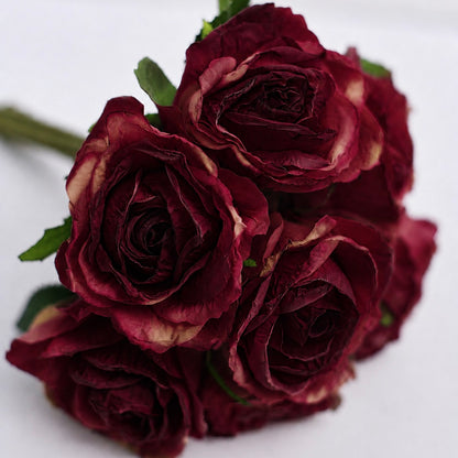 Dried Touch 7-Piece Rose Stem Bouquet – Mulberry
