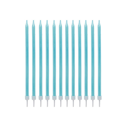 Blue Tall Skinny Wax Candles - Pack of 12