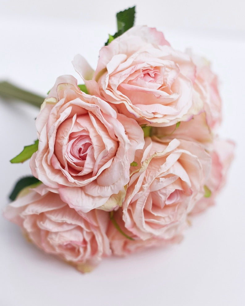 Dried Touch 7-Piece Rose Stem Bouquet – Dusty Pale Pink