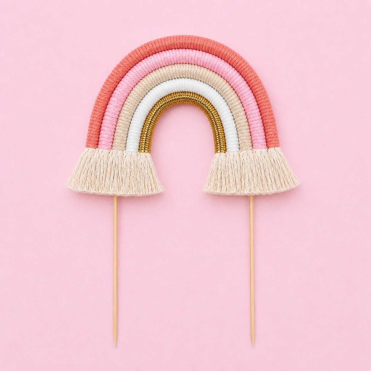 Rainbow Cake Toppers (Peachy Pinks & Gold)