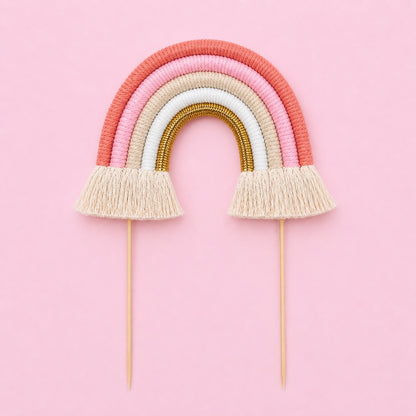 Rainbow Cake Toppers (Peachy Pinks & Gold)