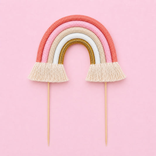 Rainbow Cake Toppers (Peachy Pinks & Gold)