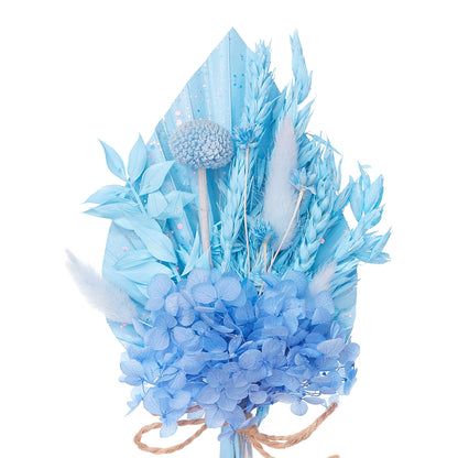 Dried Palm Spear Bouquet (Pastel Blue Glitter)