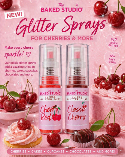 Edible Glitter Dust - 10g Pump Bottle (Cherry Red 10g)