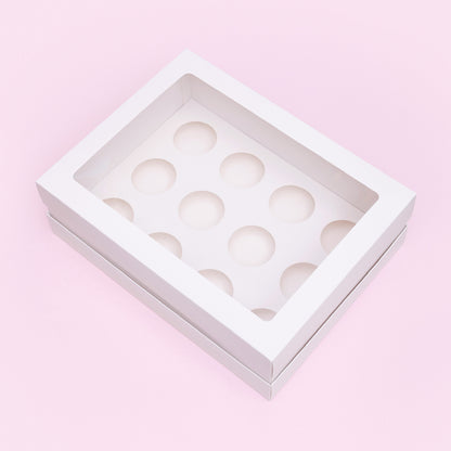 Tall Cupcake Boxes with Extension Piece – Pack of 5 (12 Holes)
