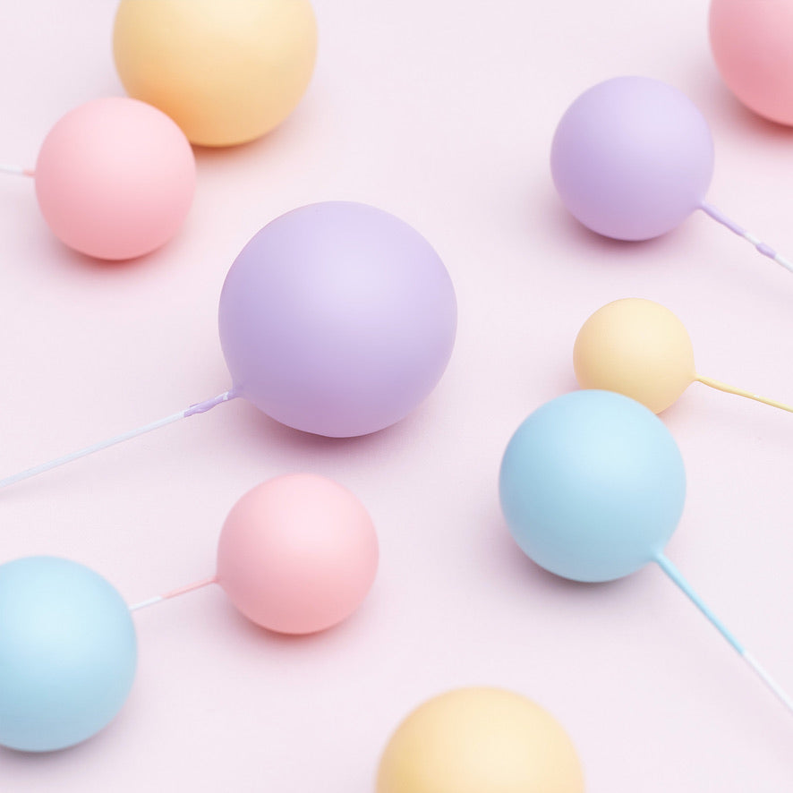 32 Pieces Cake Decorating Ball Sets - Lilac, Light Pink, Lemon & Light Blue