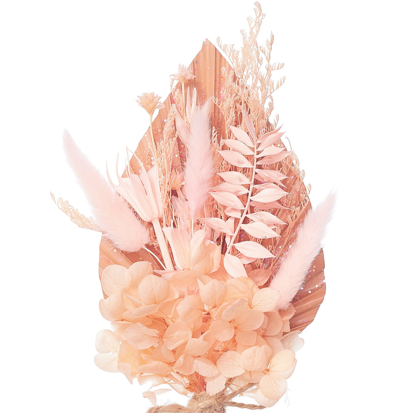 Dried Palm Spear Bouquet (Pastel Peach Glitter)