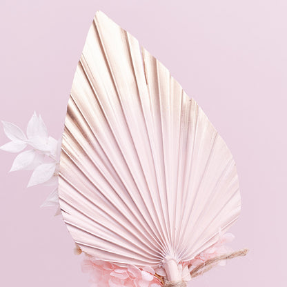 Dried Palm Spear Bouquet (Gold, Pink & White)