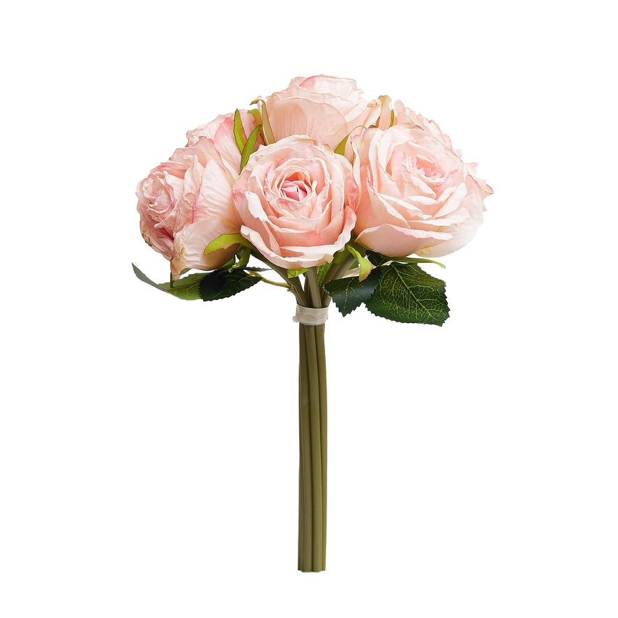 Dried Touch 7-Piece Rose Stem Bouquet – Dusty Pale Pink