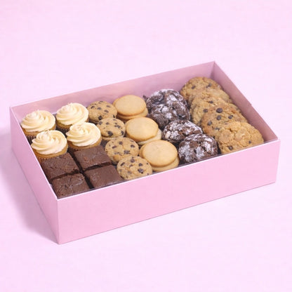 The Baked Studio – Deluxe Treat & Cookie Boxes with Clear Lid - Pink (Pack of 5)