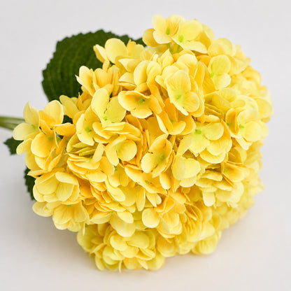 Artificial Silk Hydrangea Bouquet (Lemon Yellow)