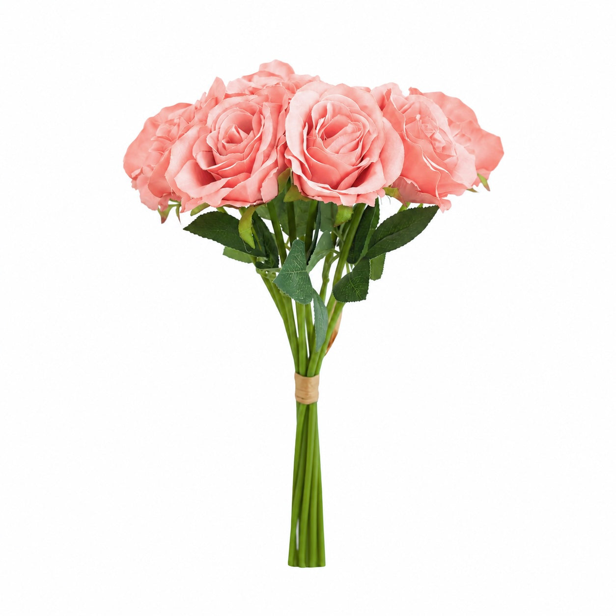 Artificial Silk Classic Rose Bouquet (Peach Melba)