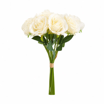 Artificial Silk Classic Rose Bouquet (Ivory)