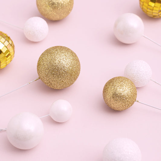 32 Piece Cake Decorating Glitter & Disco Ball Sets (Gold Disco, Gold Glitter, White Pearl & White Glitter)