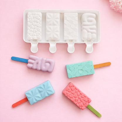 4-Cavity Rectangular Popsicle Silicone Mould (Style 1)