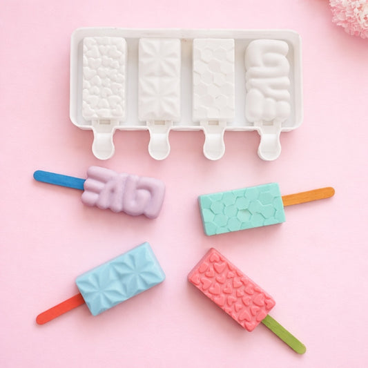 4-Cavity Rectangular Popsicle Silicone Mould (Style 1)