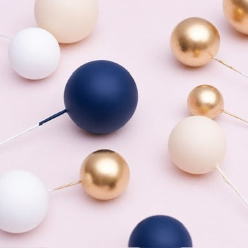32 Pieces Cake Decorating Ball Sets - White, Gold, Ivory Beige & Navy