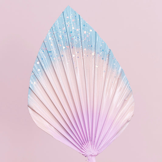 Decorated Dried Palm Spear (Multi Glitter Ombre)