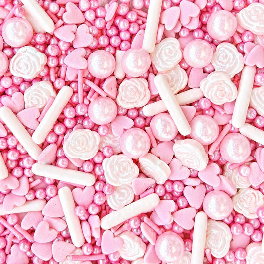 Magical Sprinkle Mixes - 100g (Pink Hearts & Flowers Mix)
