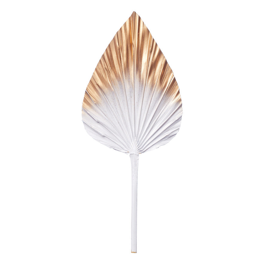 Decorated Dried  Palm Spear (Gold & White Ombre)