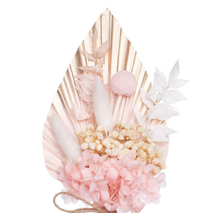 Dried Palm Spear Bouquet (Gold, Pink & White)