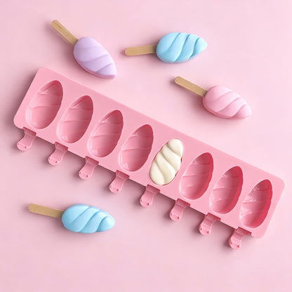 8-Cavity Teardrop Popsicle Silicone Mould