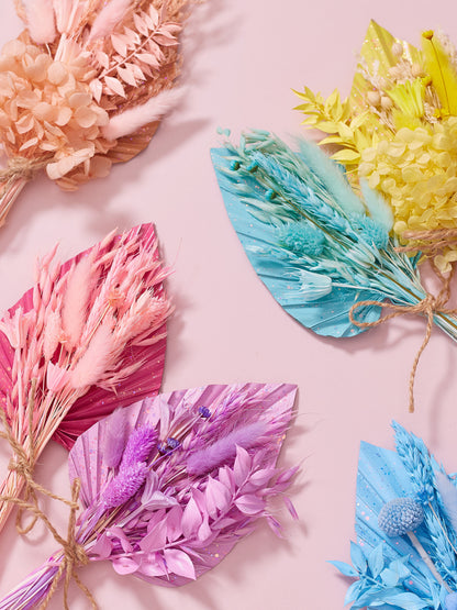 Dried Palm Spear Bouquet (Pastel Yellow Glitter)
