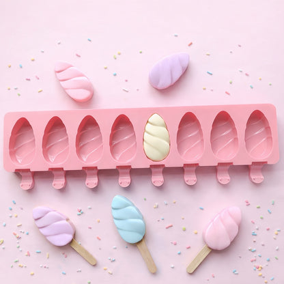 8-Cavity Teardrop Popsicle Silicone Mould