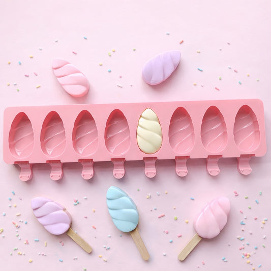 8-Cavity Teardrop Popsicle Silicone Mould