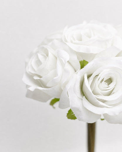 Artificial Silk Hand-Tied Bella Rose Bouquet - White
