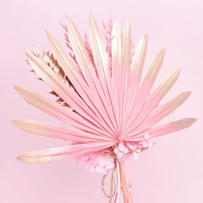 Dried Sun Palm Bouquets (Hot Pink & Gold)