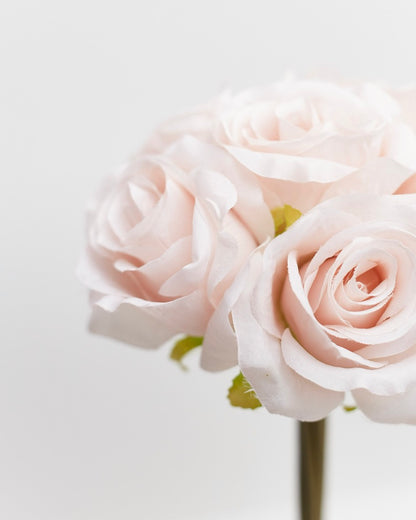 Artificial Silk Hand-Tied Bella Rose Bouquet - Nude Pink