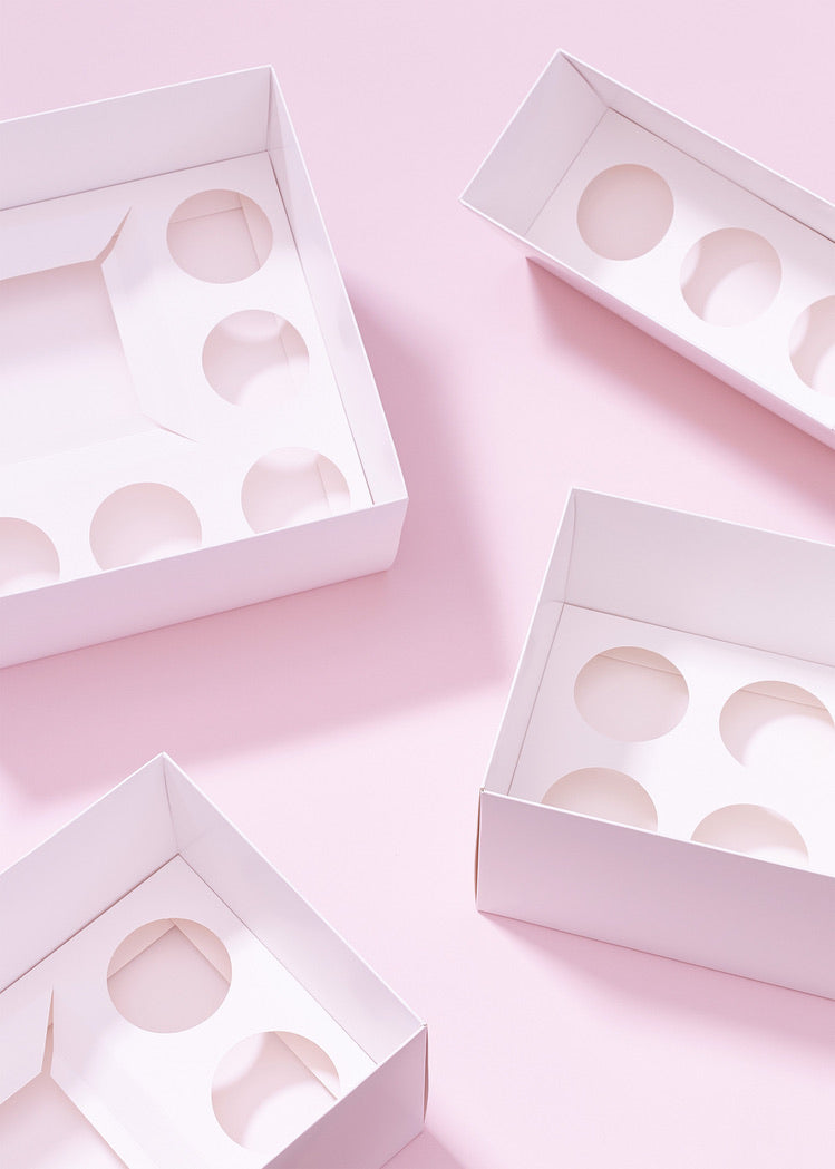 Extra Tall Premium Cupcake Boxes – Pack of 5 with Clear Lids (6 Holes)