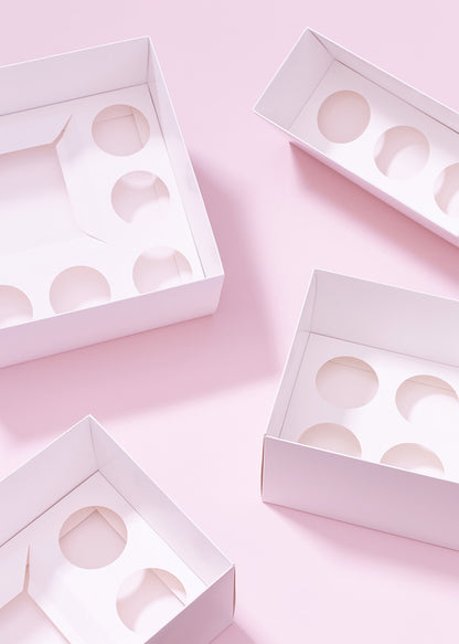 Extra Tall Premium Cupcake Boxes – Pack of 5 with Clear Lids (6 Holes)