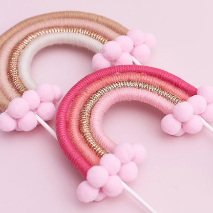 Rainbow Cake Toppers (Small) (Light Pink & Gold)