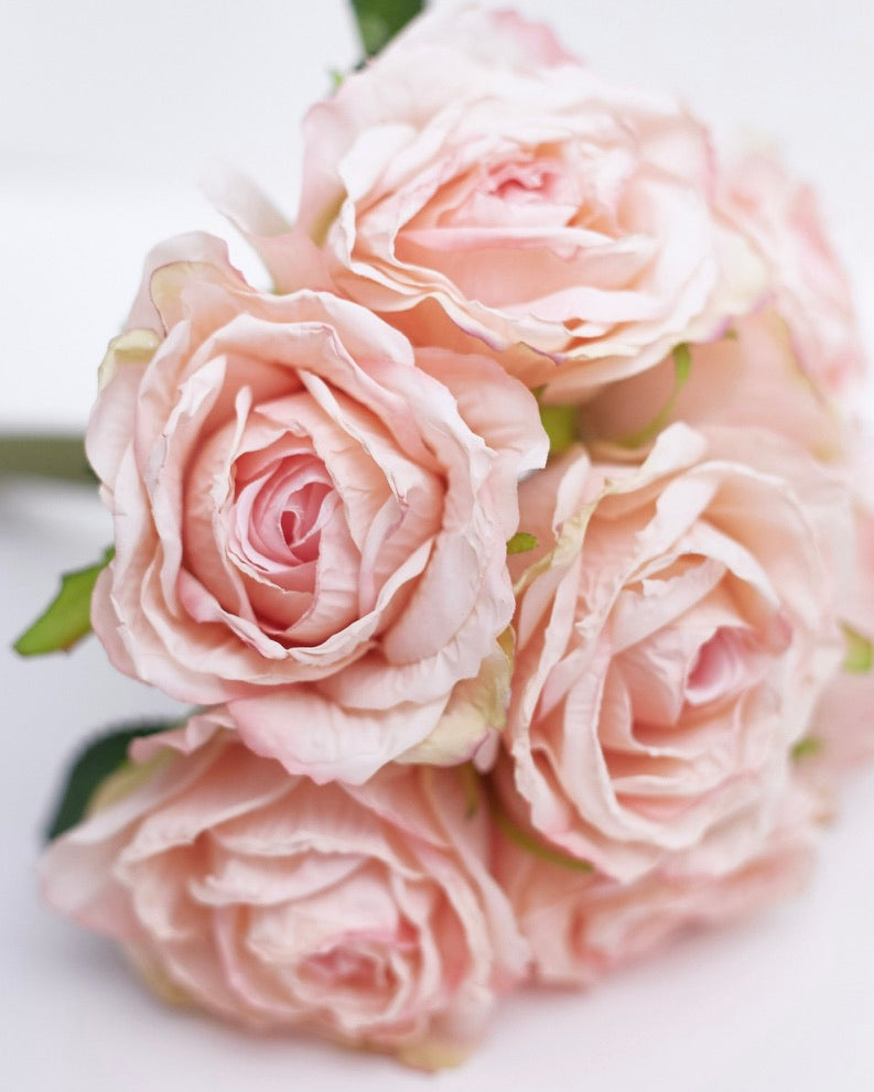 Dried Touch 7-Piece Rose Stem Bouquet – Dusty Pale Pink