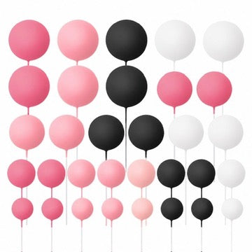 32 Pieces Cake Decorating Ball Sets - White, Pink, Hot Pink & Black
