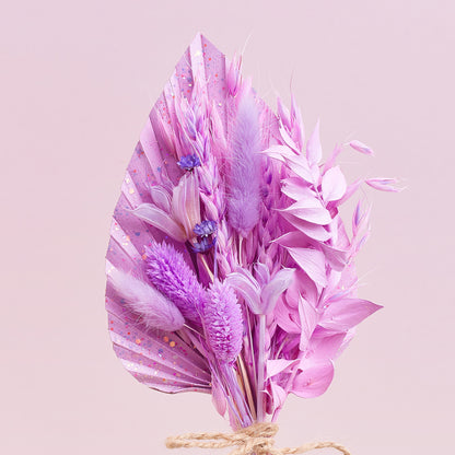 Dried Palm Spear Bouquet (Pastel Purple Glitter)