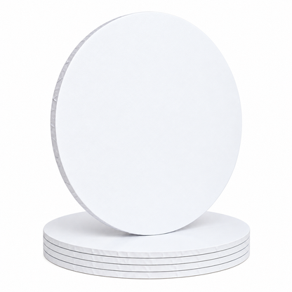 6mm Matte White Round Masonite Cake Boards – Pack of 5