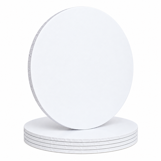 6mm Matte White Round Masonite Cake Boards – Pack of 5
