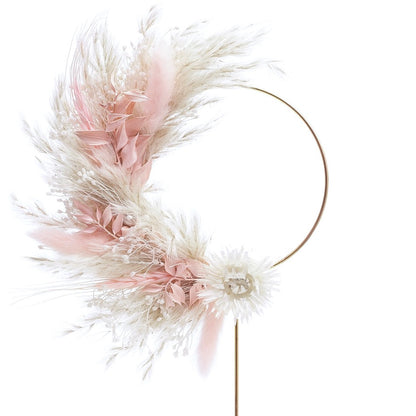 Dried Flower Ring (10cm) (Pink & White)